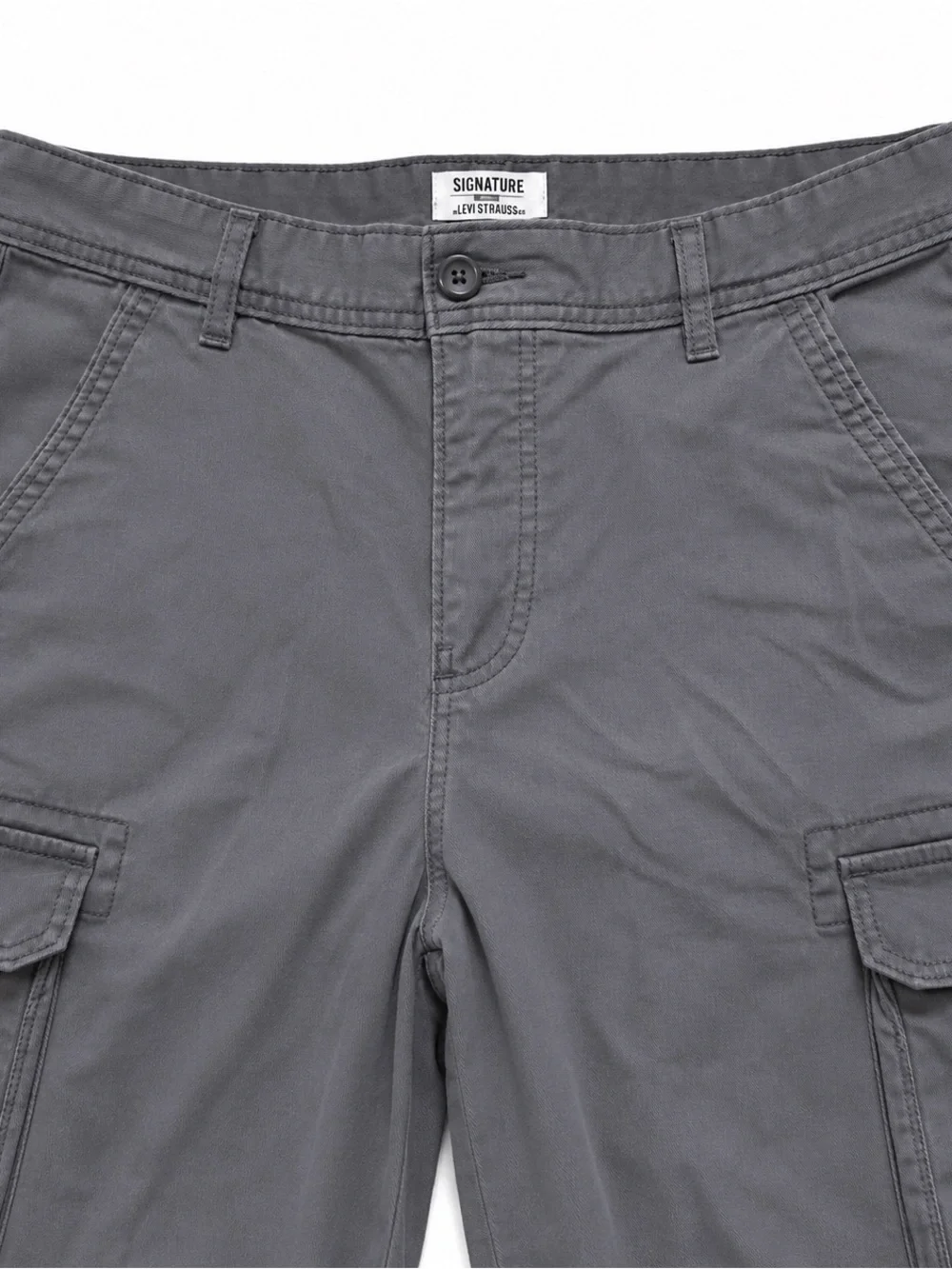 Signature by Levi Strauss Cargo Shorts Gray Men’s W33 Cotton Utility Casual